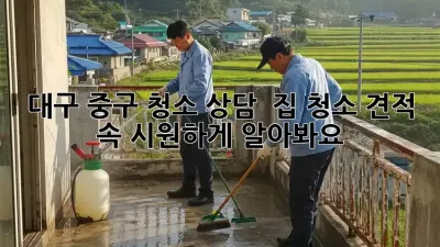 대구 중구 청소 상담 🙋‍♀️ 집 청소 견적, 속 시원하게 알아봐요!